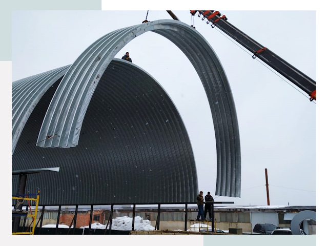 Полукруглые ангары в Энгельсе